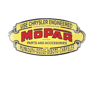 24" DODGE Plymouth Chrysler Mopar Piezas VENDIDAS AQUÍ Usa Pantalla de placa de acero anuncio amarillo Signo vintage estilo retro servicio de venta de automóviles metal