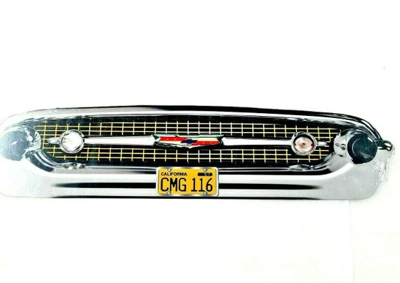 25/" HUGE 1950s Cadillac Blue Chaddy car Grill Front End USA STEEL Metal Sign 50s