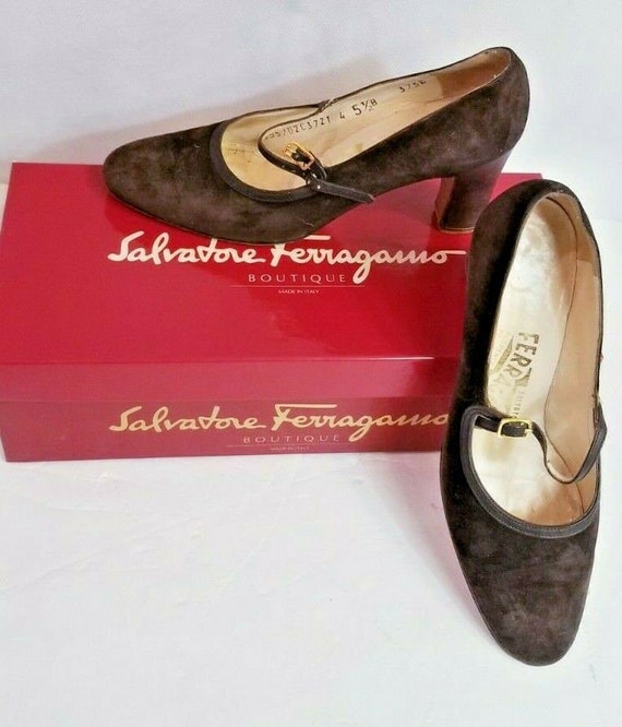 Salvatore Ferragamo Chocolate Brown Suede Italian… - image 2