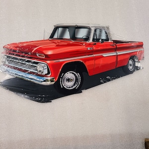 18&quot; Classic chevy c10 truck Classic oil gas station company Front End USA STEEL Metal Sign &#39;50s Garage car Mancave Gift display decor