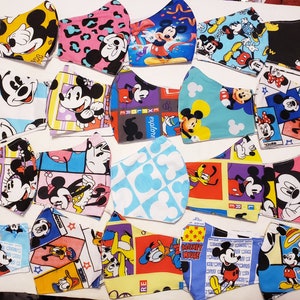 BOGO bonus pack Handmade custom mask face cover masks manmade high Q craft colorful ART cartoon mickey mouse minnie fan club