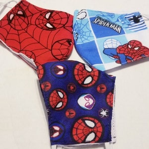 Handmade custom baby kids children child mask face covers masks super hero Red Spiderman spider web universe highQ ART cartoon toon Dad gift