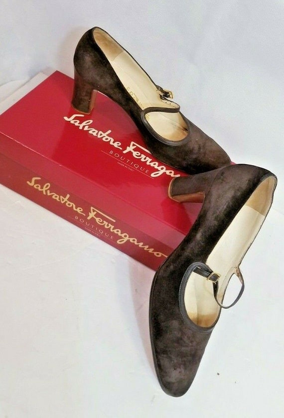 Salvatore Ferragamo Chocolate Brown Suede Italian… - image 3