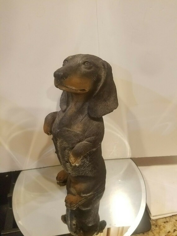 Sandicast Dachshund Figurine Hand Painted Black
