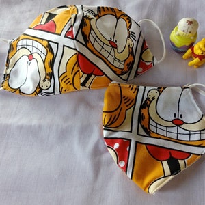 Handmade custom mask face covers masks manmade high Q craft ART cartoon toon hello fun love Garfield odie cat dog best friend comic strip