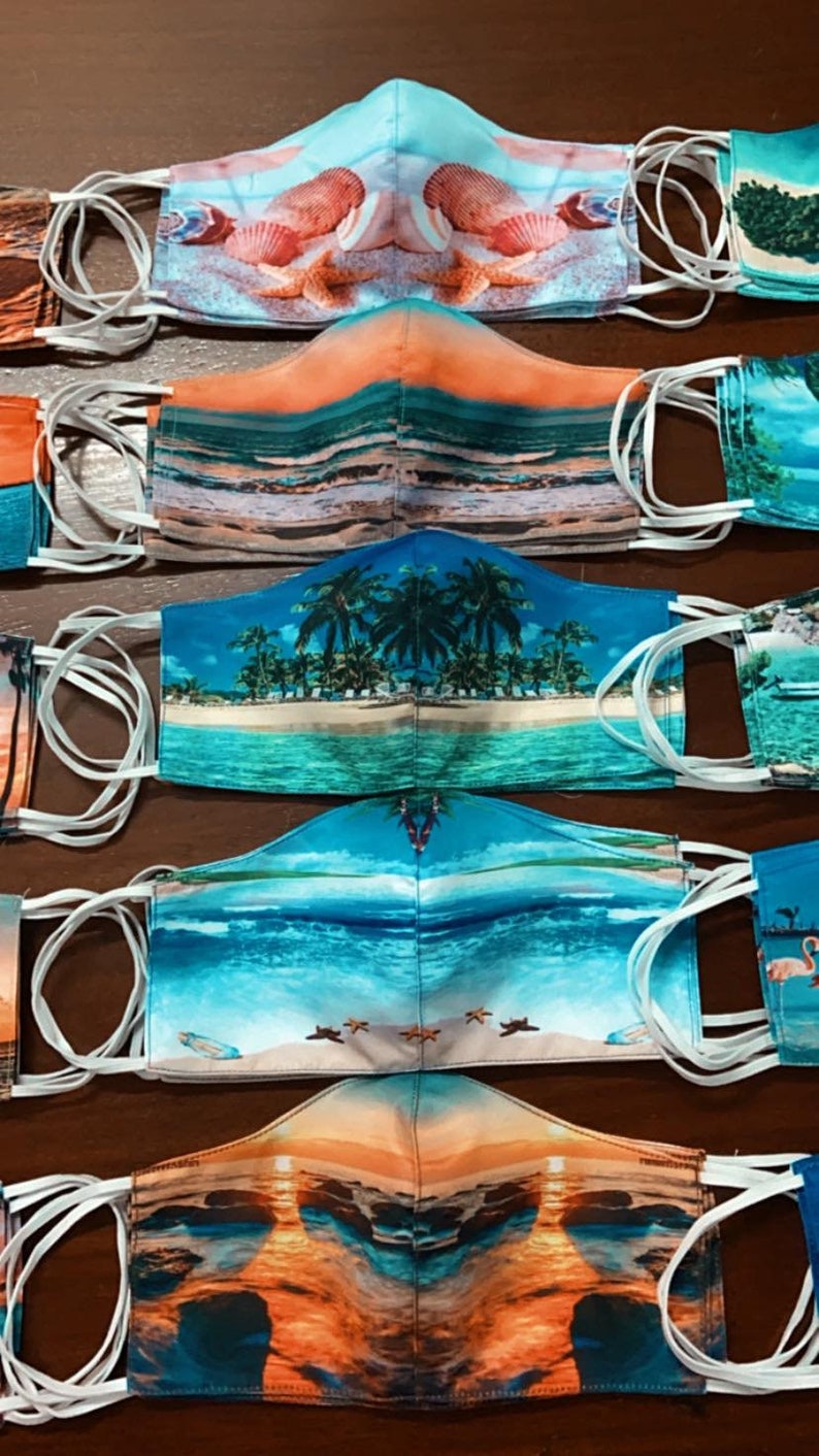 Ocean Lake Beach House Handmade Custom Mask Face Covers Masks Manmade ...