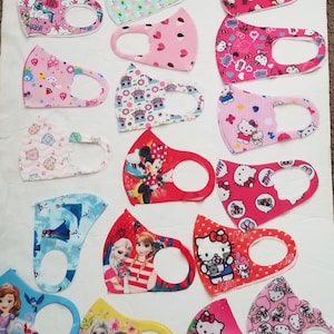 Kid children Facemask Reusable Stretchable Anti-Dust Washable Unisex light weight Mouth Masks cartoon Minnie HK characters fun patterns