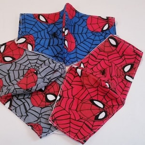 Handmade custom ADULT mask face covers masks super hero Red blue gray Spiderman spider web universe high Q ART cartoon toon Dad xmas gift