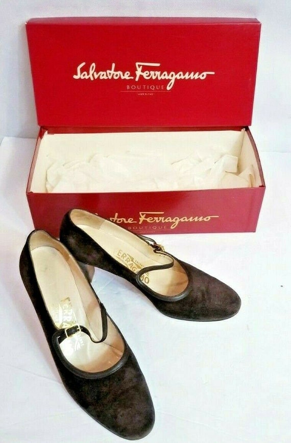 Salvatore Ferragamo Chocolate Brown Suede Italian… - image 1