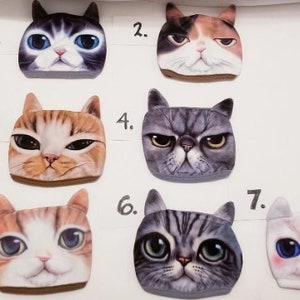 3-D TRUE 3d ear Handmade custom mask face covers masks manmade high Q craft ART cartoon toon soft layer fun kitty cat blue white style