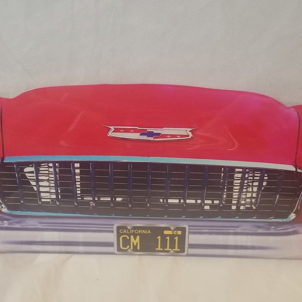 25" HUGE 1955 Chevy classic car Bel Air Grill Front End USA STEEL Metal Sign '55 Truck Garage car Mancave Perfect Gift Hang up display decor