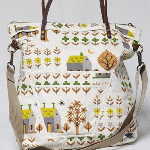 Bolsa de tela vintage reciclada con estampado kitsch