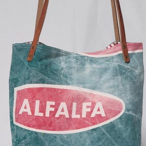 Bolsa de tela reciclada para forraje de granja, bolsa verde