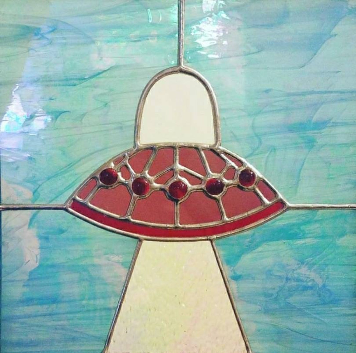Ufo Stained Glass Spaceship Stained Glass Etsy