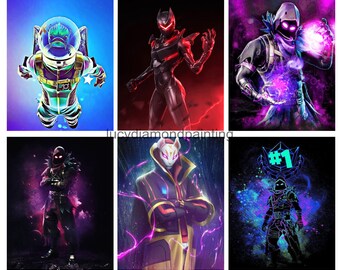 Diamond Embroidery Etsy - full square round drill 5d diamond painting cross stitch fortnite game art mosaic diy diamond embroidery needlework home decor