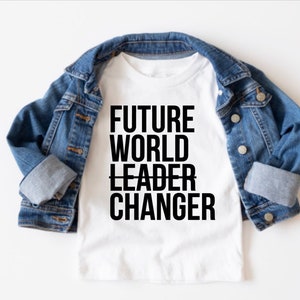 Future World Changer Toddler Shirt, Difference Maker Shirt, Career Day Shirt, World Leader Changer Tee, Save The Earth Kids Tee, Trendy Boho image 1