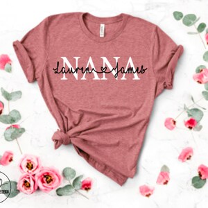 Nana Name Tee, Grandchildren Name Shirt, Personalized Nana Tee, Christmas Gift For Nanny, Mother's Day Gift For Grandma, Nana Birthday Gift image 7