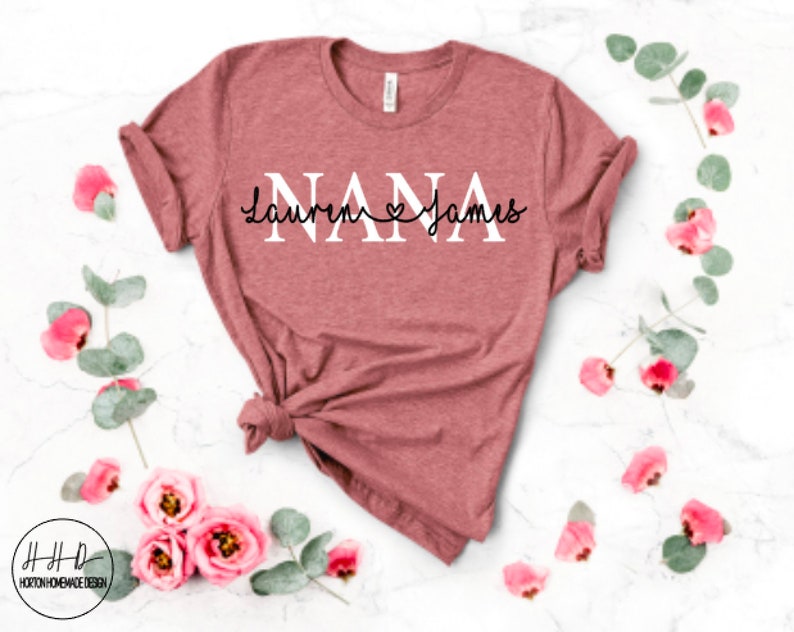 Nana Name Tee, Grandchildren Name Shirt, Personalized Nana Tee, Christmas Gift For Nanny, Mother's Day Gift For Grandma, Nana Birthday Gift image 7