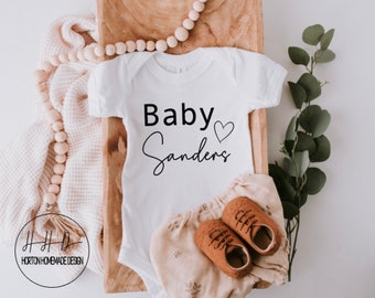 Pregnancy Announcement Baby Bodysuit, Baby Announcement Bodysuit, Personalized Last Name Announcement Baby Bodysuit, Baby Shower Décor