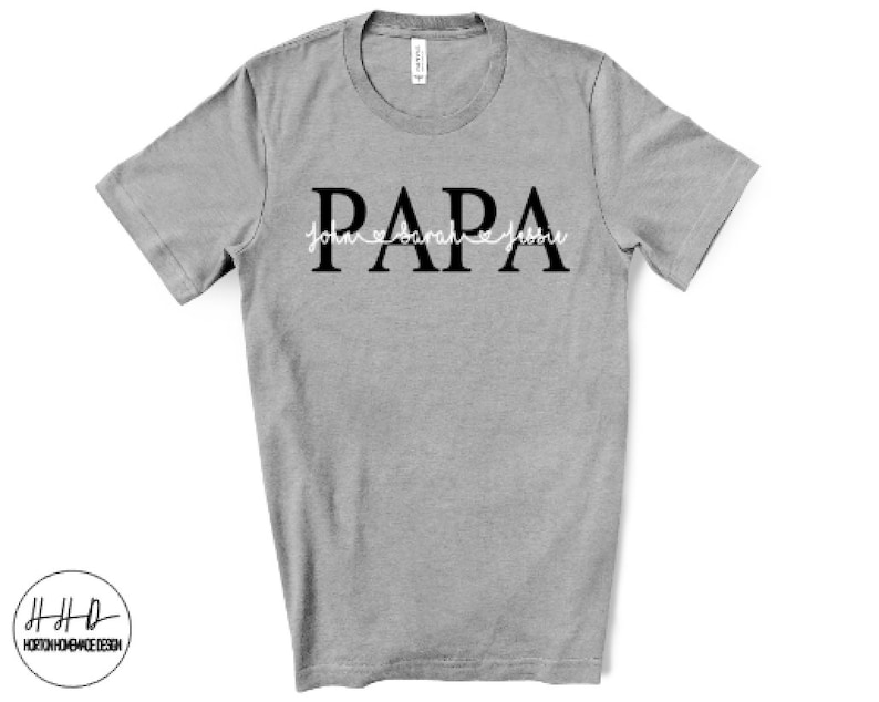 Papa Personalized Name Shirt Grandchildren Name Tee - Etsy