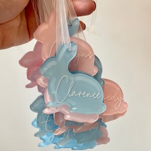 Acrylic Easter Tag, Personalized Easter Basket Tag, Painted Easter Tag, Acrylic Name Tag, Easter Gift For Kid, Easter Basket Name Tag 2.5 in image 4