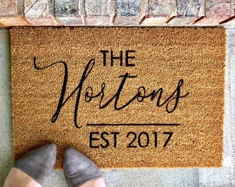 Personalized Door Mat, Family Name Doormat, Last Name Doormat, Welcome Mat, Housewarming Gift From Realtor, Christmas Gift For Friend