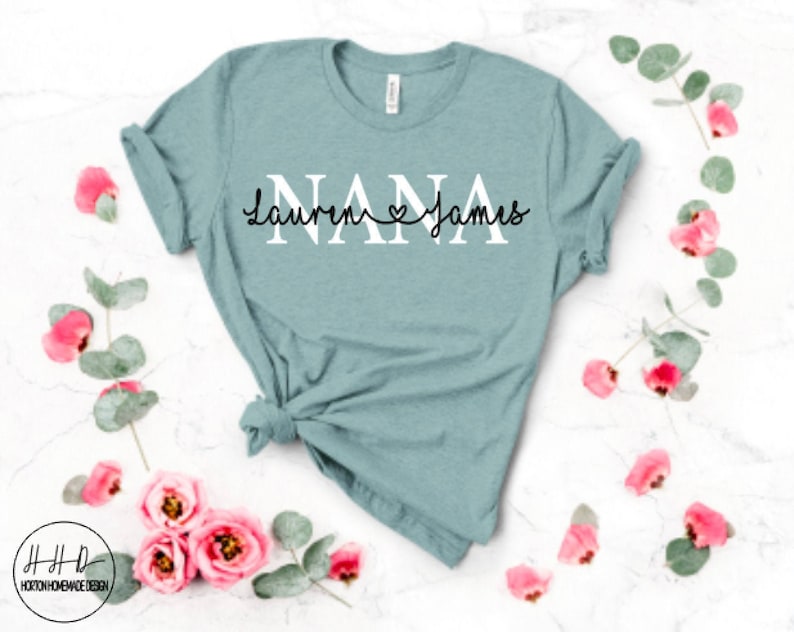 Nana Name Tee, Grandchildren Name Shirt, Personalized Nana Tee, Christmas Gift For Nanny, Mother's Day Gift For Grandma, Nana Birthday Gift image 5