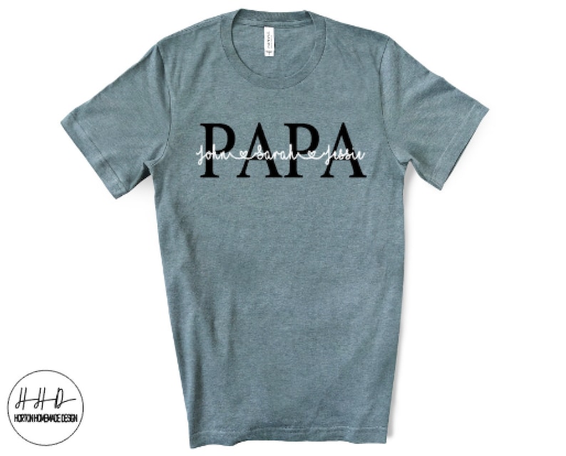 Papa Personalized Name Shirt Grandchildren Name Tee - Etsy