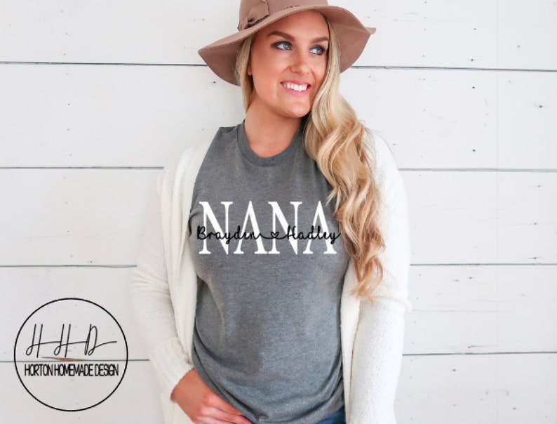 Nana Name Tee, Grandchildren Name Shirt, Personalized Nana Tee, Christmas Gift For Nanny, Mother's Day Gift For Grandma, Nana Birthday Gift image 4