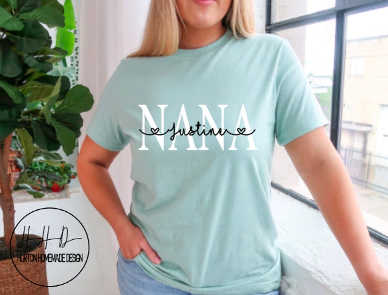 Nana Name Tee, Grandchildren Name Shirt, Personalized Nana Tee, Christmas Gift For Nanny, Mother's Day Gift For Grandma, Nana Birthday Gift image 1