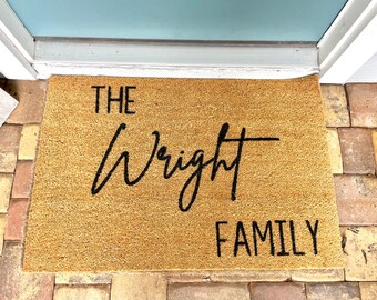 Personalized Door Mat, Family Name Doormat, Last Name Doormat, Welcome Mat, Housewarming Gift From Realtor, Christmas Gift For Friend