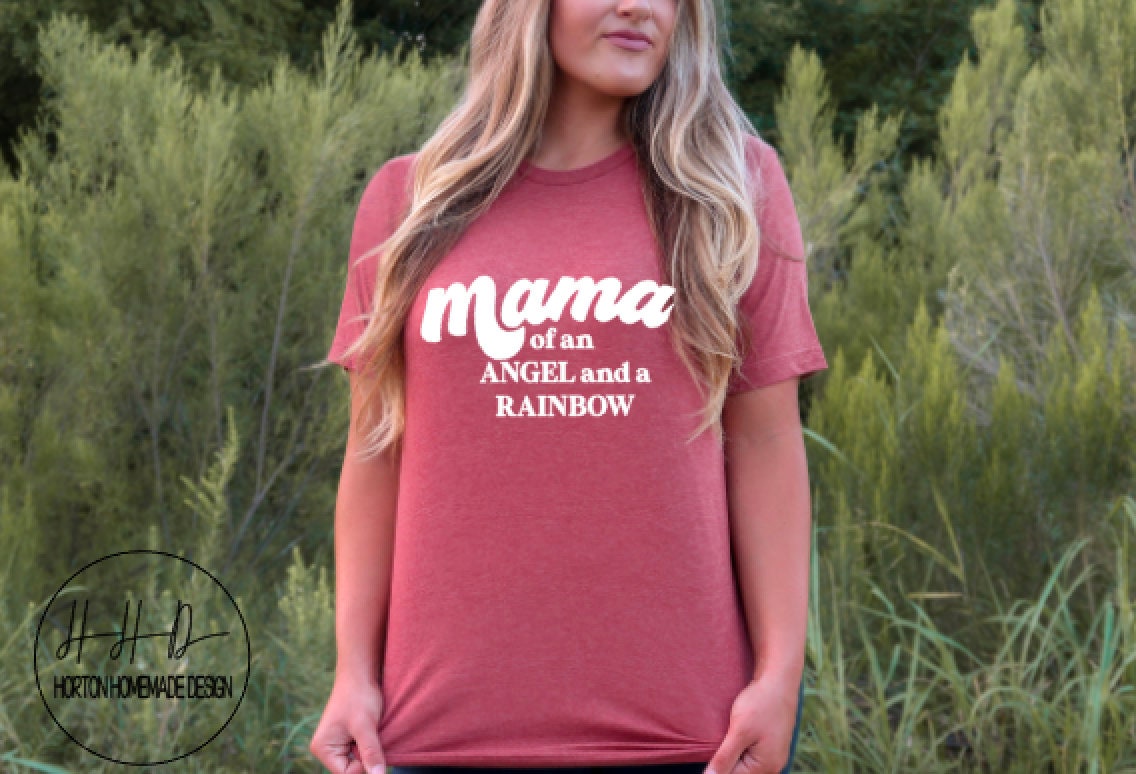 Mama of an Angel and A Rainbow Shirt Rainbow Baby Angel | Etsy