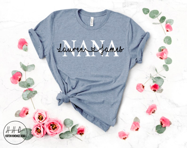 Nana Name Tee, Grandchildren Name Shirt, Personalized Nana Tee, Christmas Gift For Nanny, Mother's Day Gift For Grandma, Nana Birthday Gift image 6