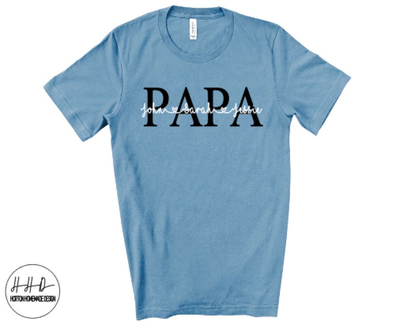 Papa Personalized Name Shirt Grandchildren Name Tee - Etsy