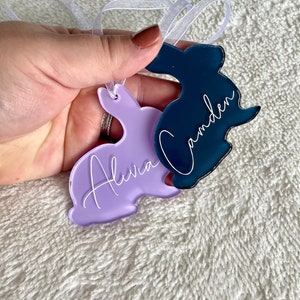 Acrylic Easter Tag, Personalized Easter Basket Tag, Painted Easter Tag, Acrylic Name Tag, Easter Gift For Kid, Easter Basket Name Tag 2.5 in image 5