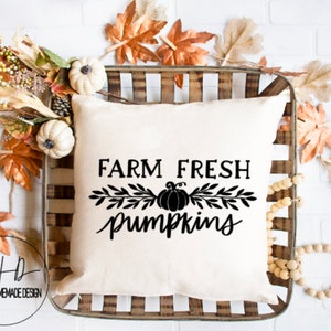 Farm Fresh Pumpkin Pillow Cover, Pumpkin Decorative Pillow, Autumn Pillow, Fall Pillow Cover, Fall Farmhouse Pillow, Thanksgiving Pillow