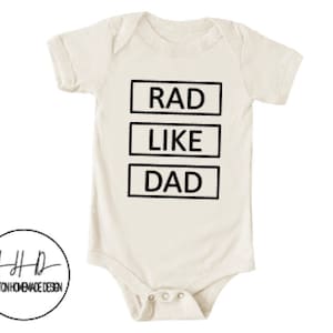 Rad Like Dad Shirt, Rad Like Dad Bodysuit, Baby Onesies, Funny Kids Shirt, Pregnancy Announcement, Baby Shower Gift, Reveal To Dad, New Dad