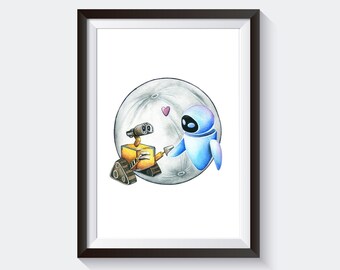 Wall E And Eva Etsy