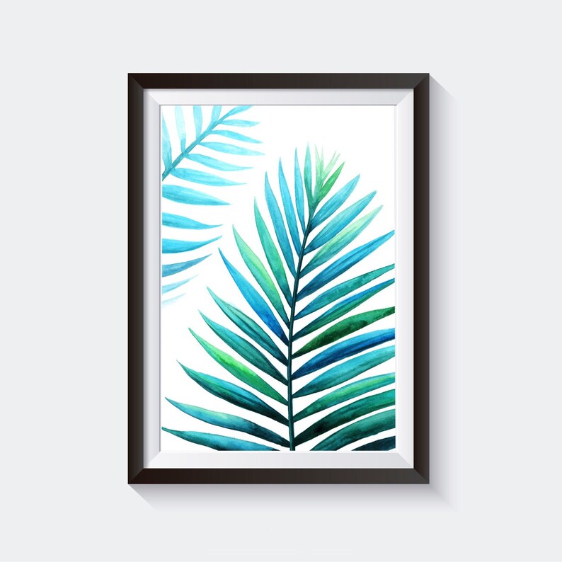 Tropical Leaves Print Plant print set of 4 Leaf print Etsy