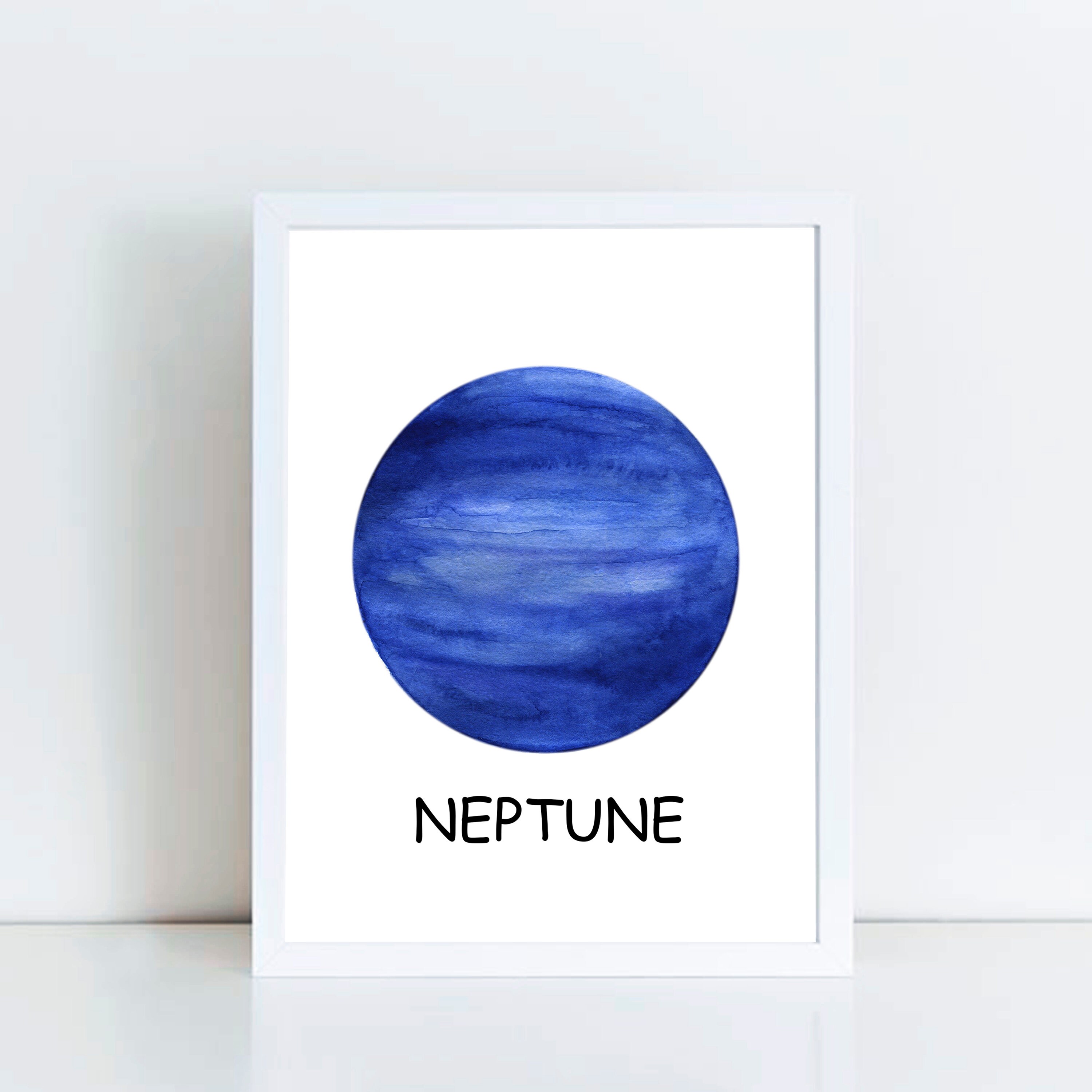 Neptune planet print Planet poster for kids Solar system | Etsy