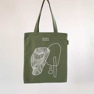 Carry Tote - Canvas Bag with zip and pocket, rockpools screenprint. Art bag, library bag, shoulder bag. gift for her, unique present