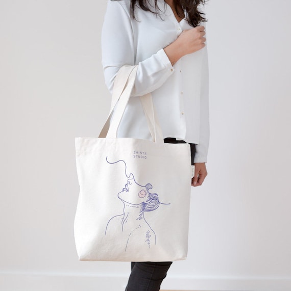 Minimalist canvas tote bag sale