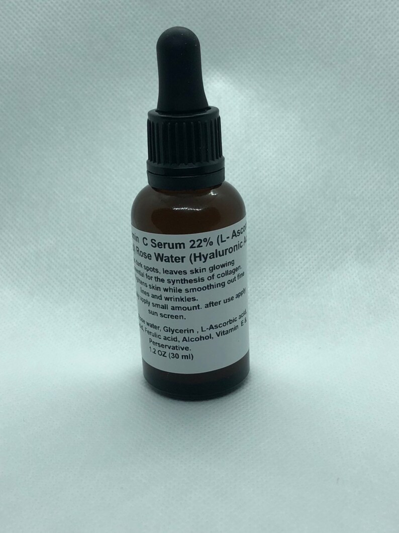 Vitamin C Serum L Ascorbic Anti Aging With Pure Hyaluronic Acid Rose Water And Vitamin E Oil 22 Skin Lightening