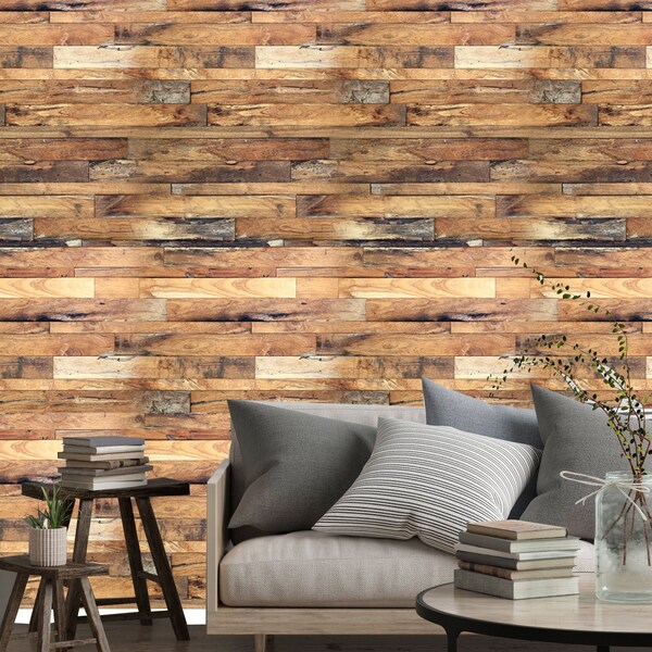 Reclaimed Wood Peel and Stick Wallpaper Etsy
