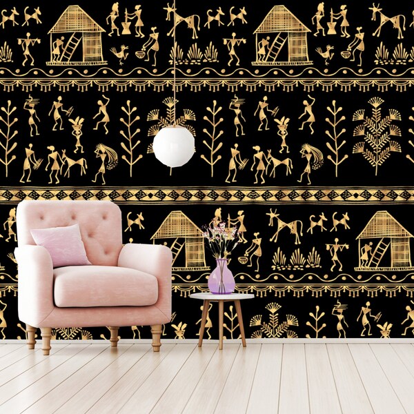 Gold Removable Wallpaper Etsy