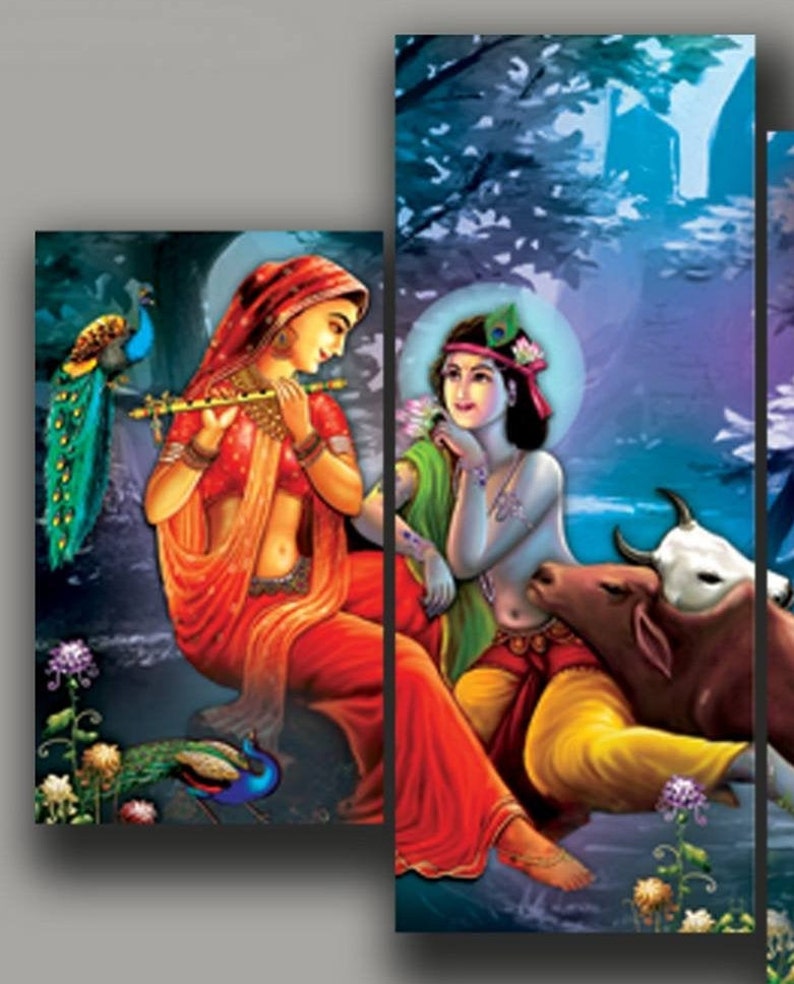 Radha Krishna canvas wall art Radha Krishna Canvas oil Etsy
