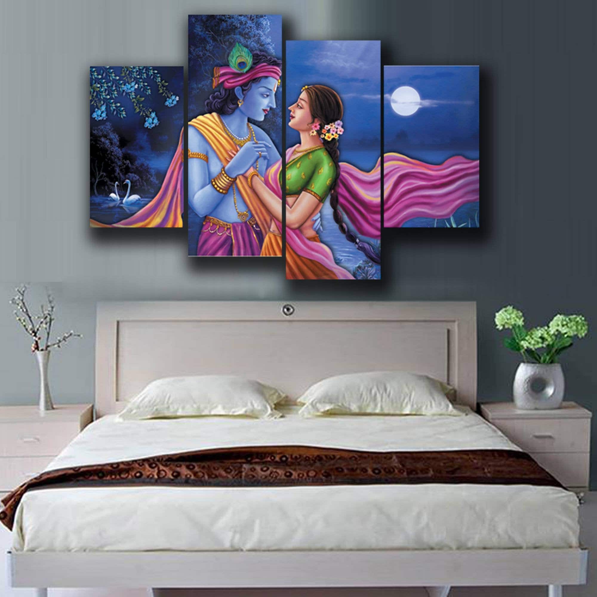Vintage Radha Krishna Painting Radha Krishna Large Canvas Etsy