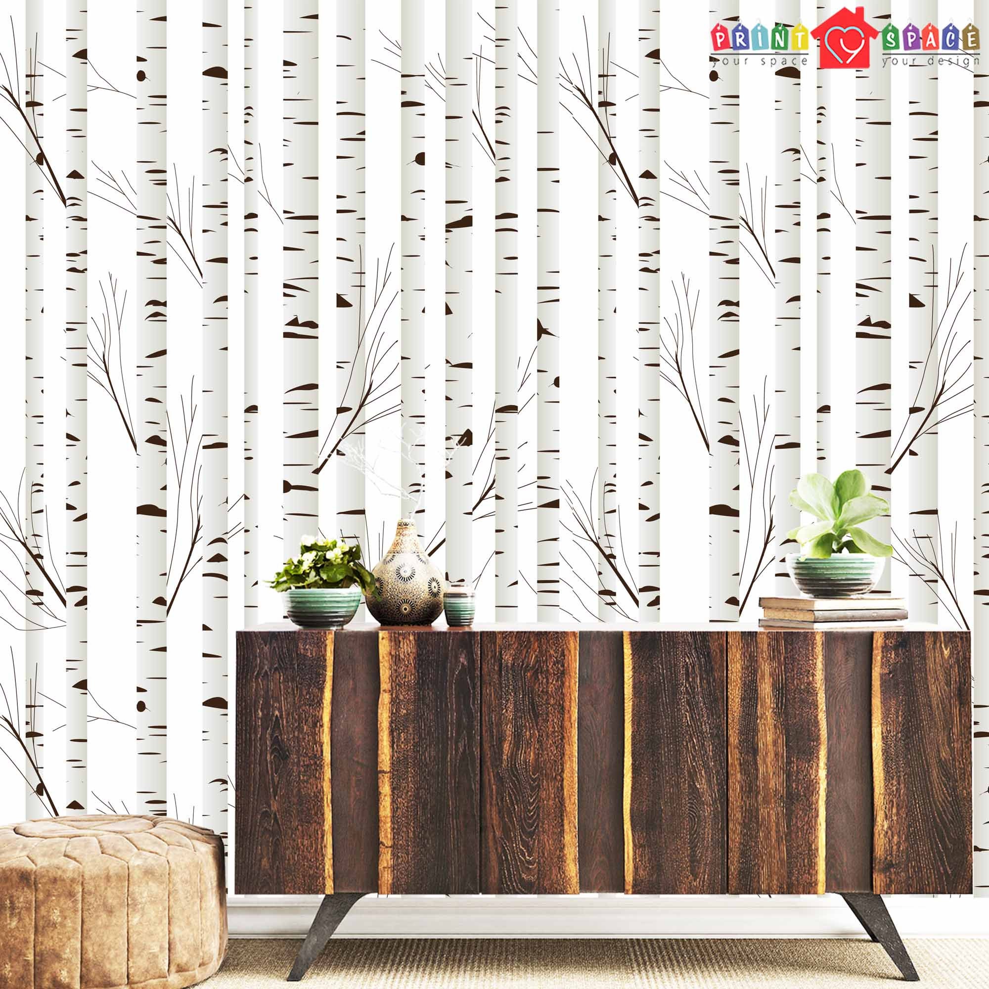 Birch Tree Removable Wallpaper Removable Peel and Stick or Etsy