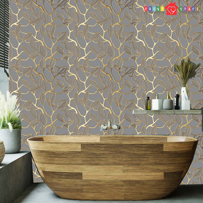 Vintage Gold and Gray Lattice Wallpaper Traditional Non Woven Etsy UK