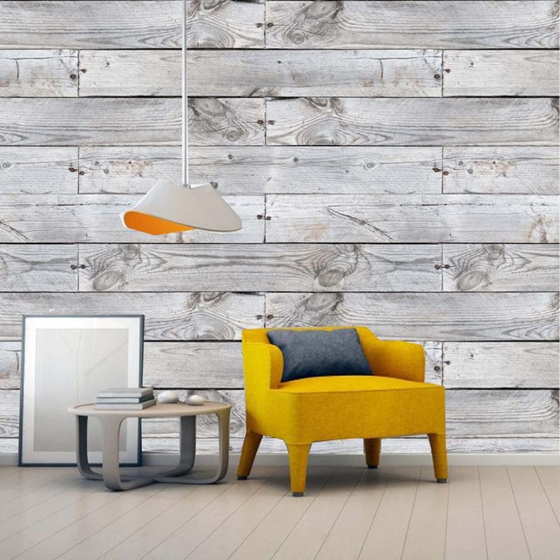 Gray Vintage Barnwood Shiplap Wallpaper Traditional Non woven Etsy